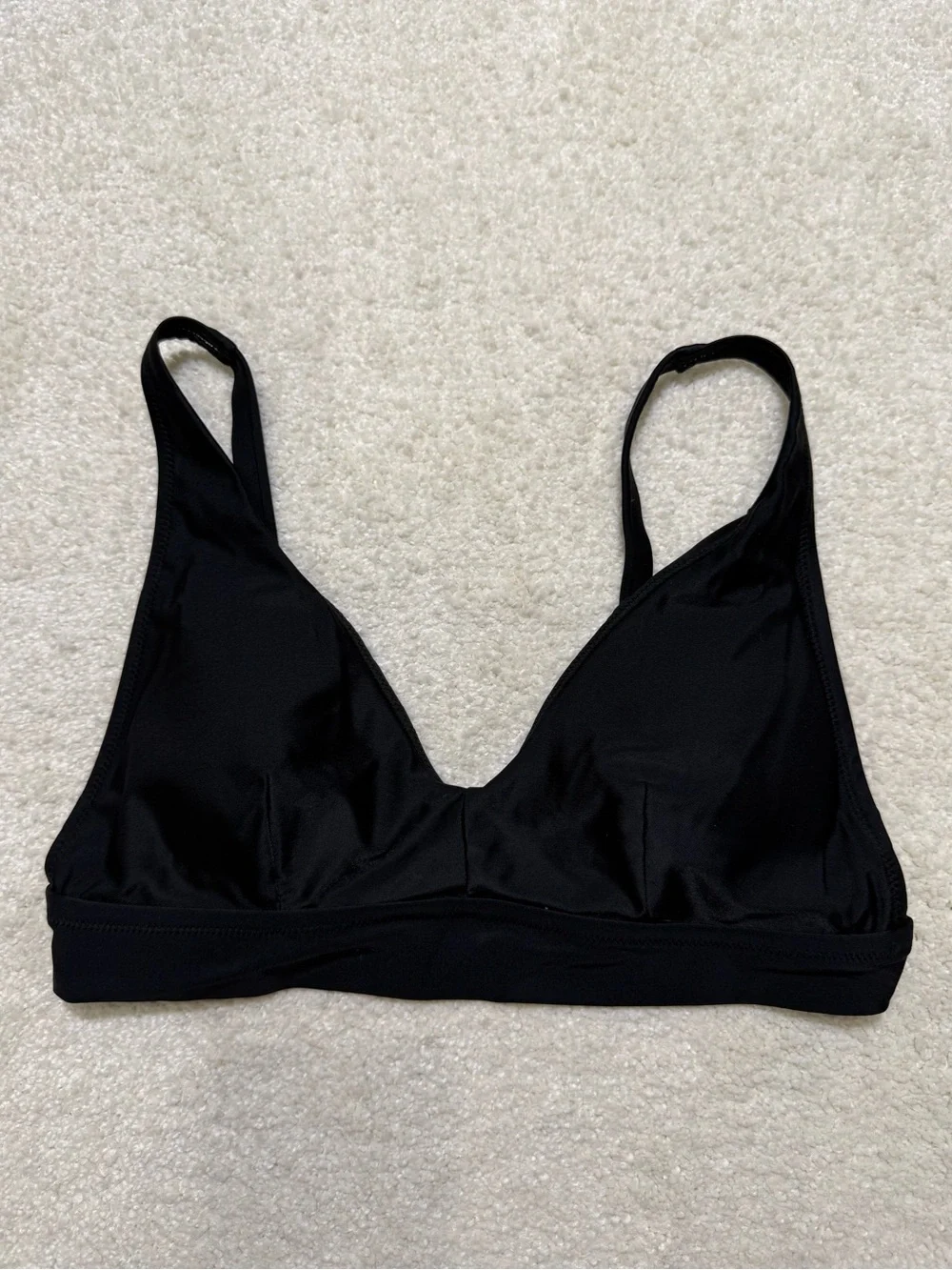Aerie Black Scoop Style Bikini Top Swimsuit Bathing Suit Size Large